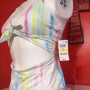 Bar III Pastel Colorful One Piece Bow Swimsuit